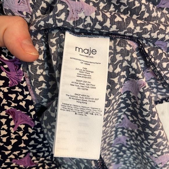 Maje Printed Linen Smocked Dress size small - Picture 9 of 10